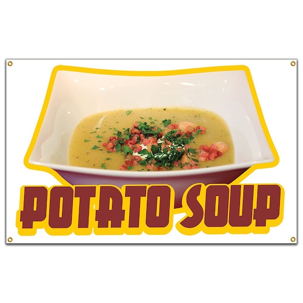 Potato Soup Banner Concession Stand Food Truck Single Sided